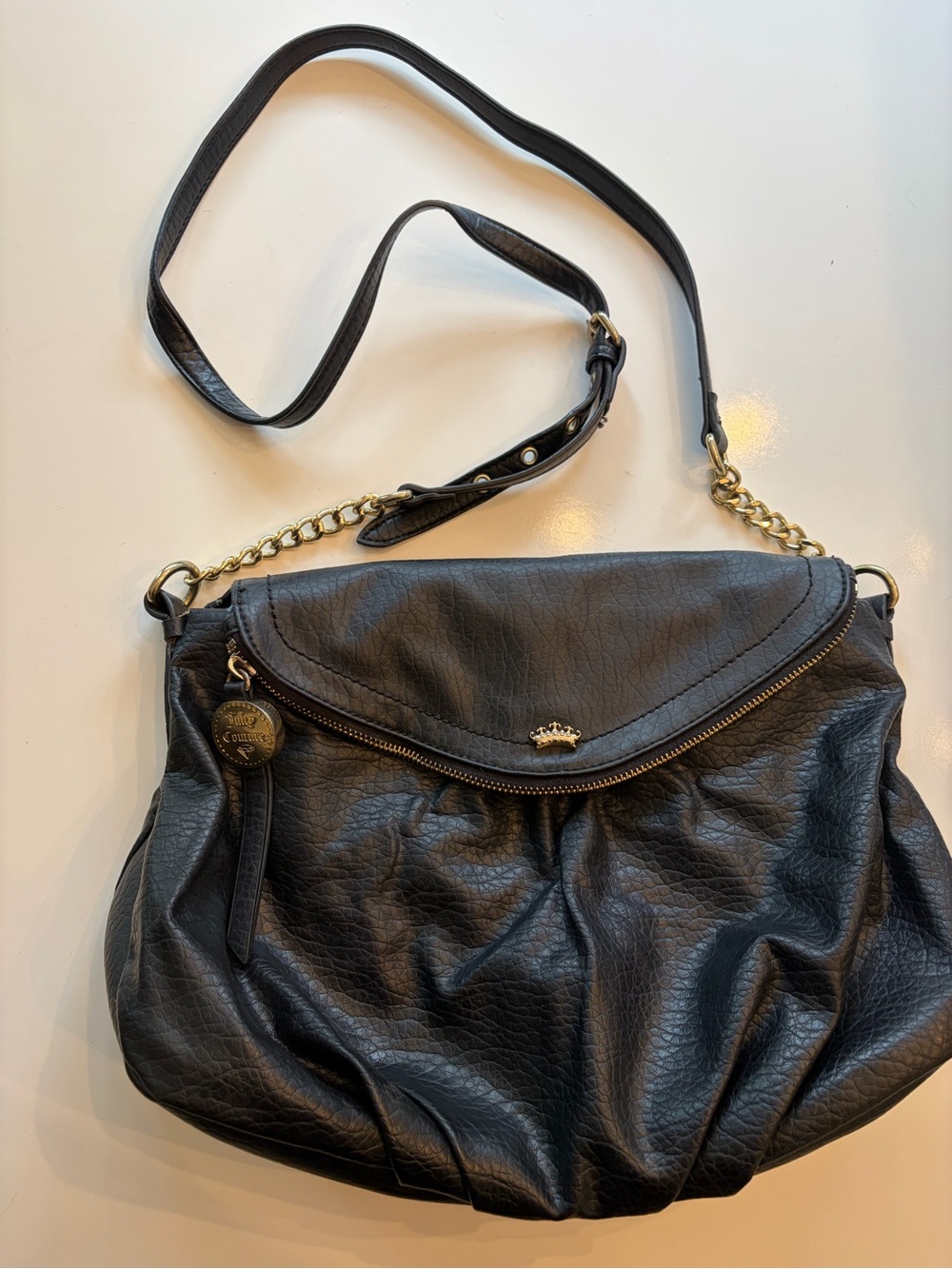 Juicy Couture Fold Over Cross Body Bag Faux Leather